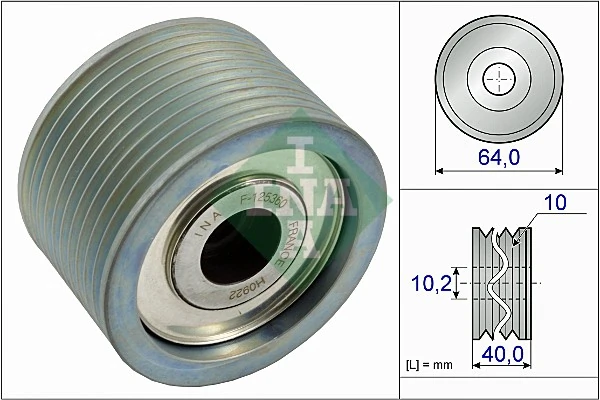 Deflection/Guide Pulley, V-ribbed belt